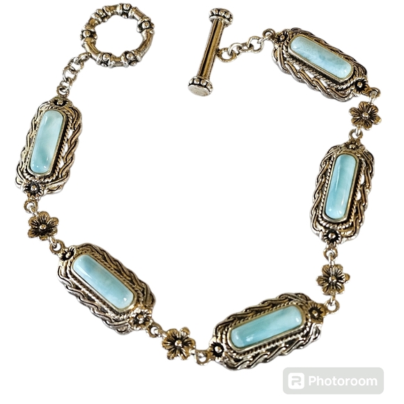 Collins Fine Jewelry Jewelry - Genuine Larimar Bracelet in Sterling Silver! Longer length